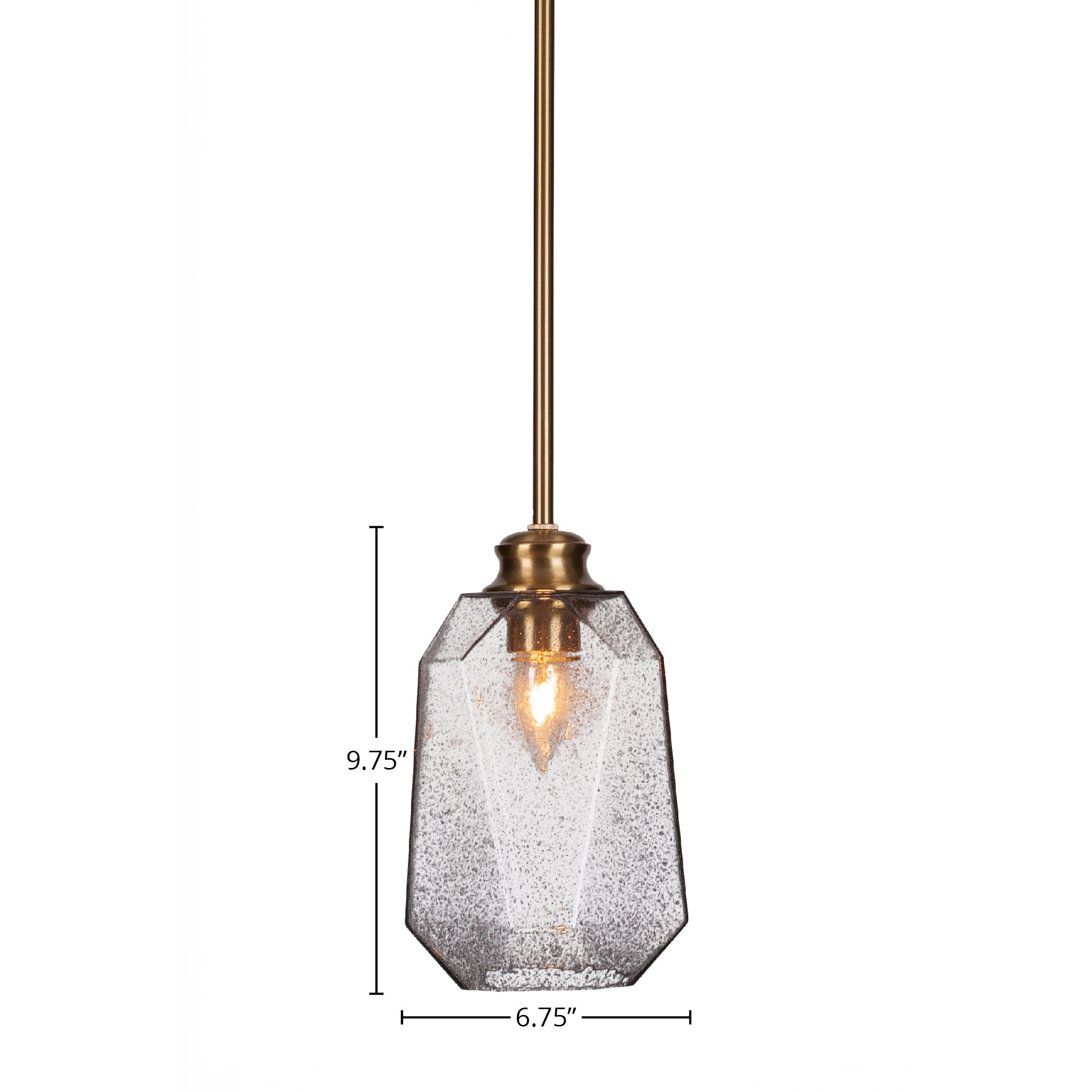 Rocklin One Light Pendant in New Age Brass with 6.25" Smoke Shade