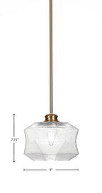Rocklin One Light Pendant in New Age Brass with 8.75" Smoke Shade