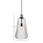 Carina One Light Pendant in Brushed Nickel with 11" Clear Ribbed Shade