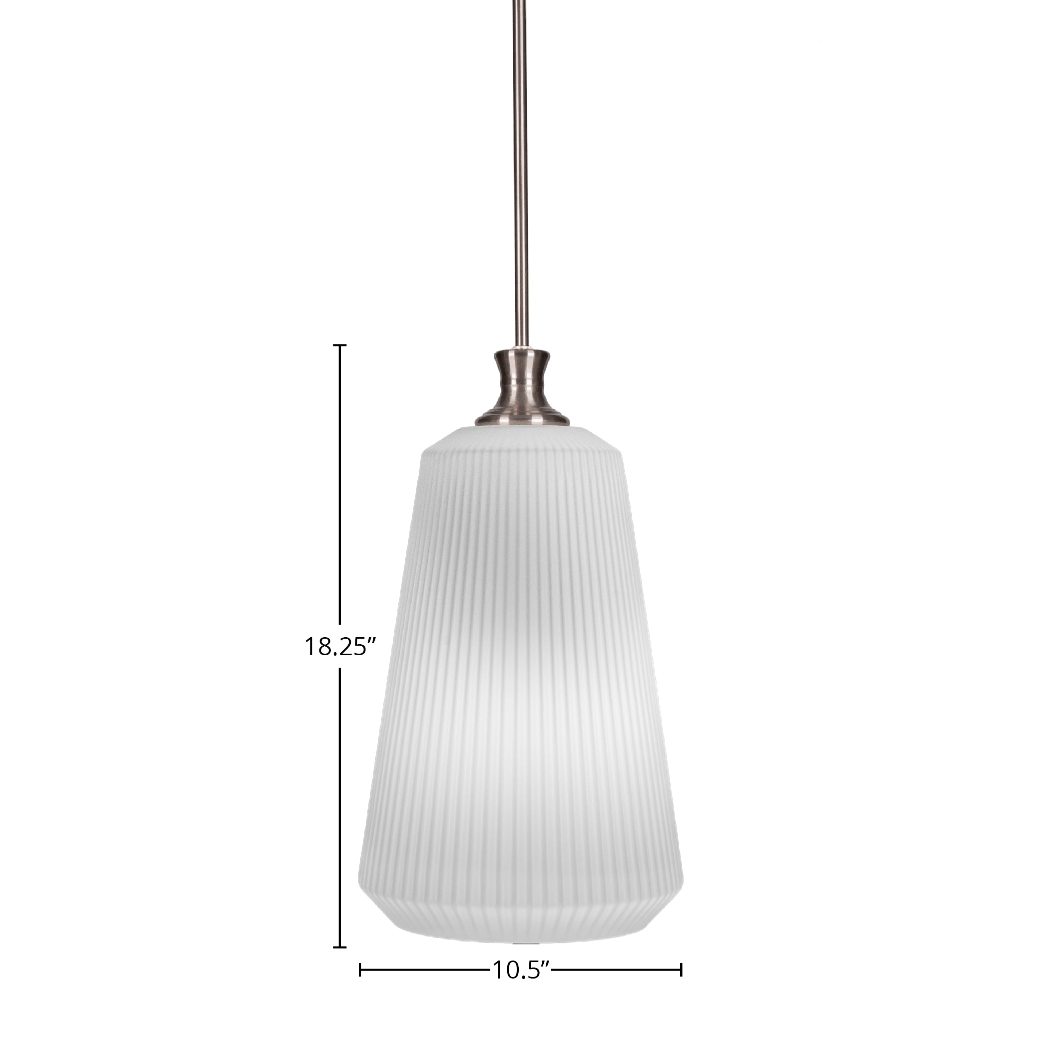 Carina One Light Pendant in Brushed Nickel with 11" Opal Frosted Shade