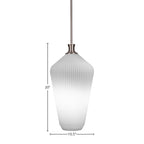 Carina One Light Pendant in Brushed Nickel with 11" Opal Frosted Shade