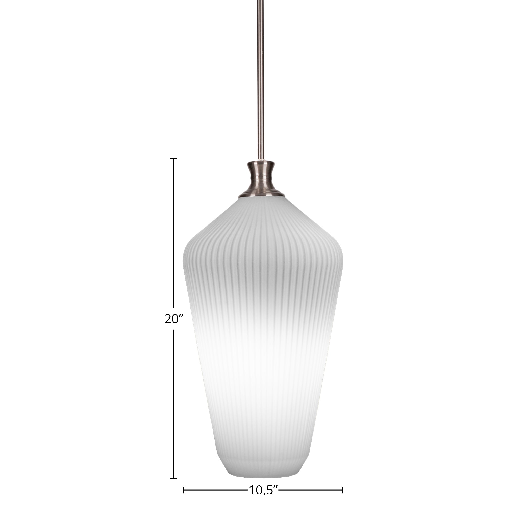 Carina One Light Pendant in Brushed Nickel with 11" Opal Frosted Shade