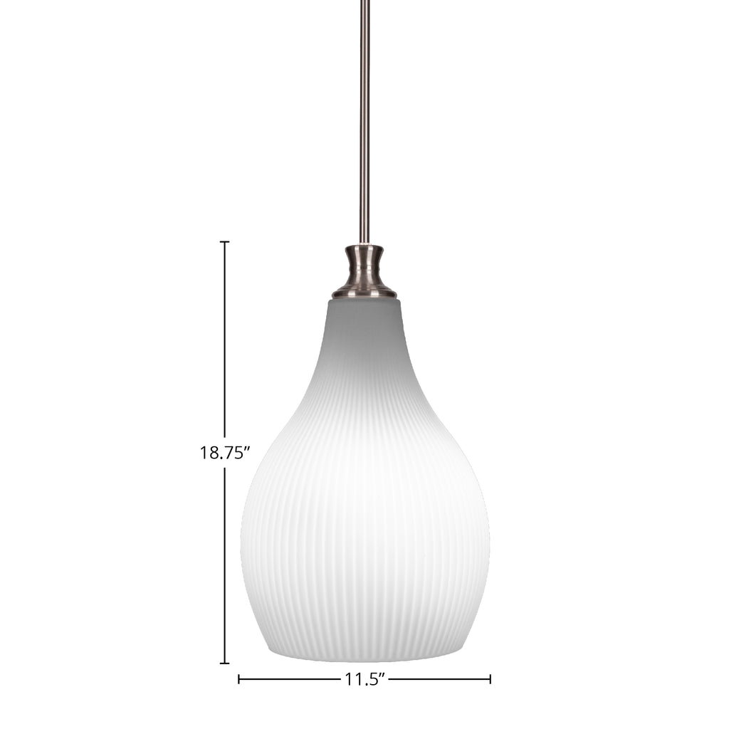 Carina One Light Pendant in Brushed Nickel with 12.25" Opal Frosted Shade
