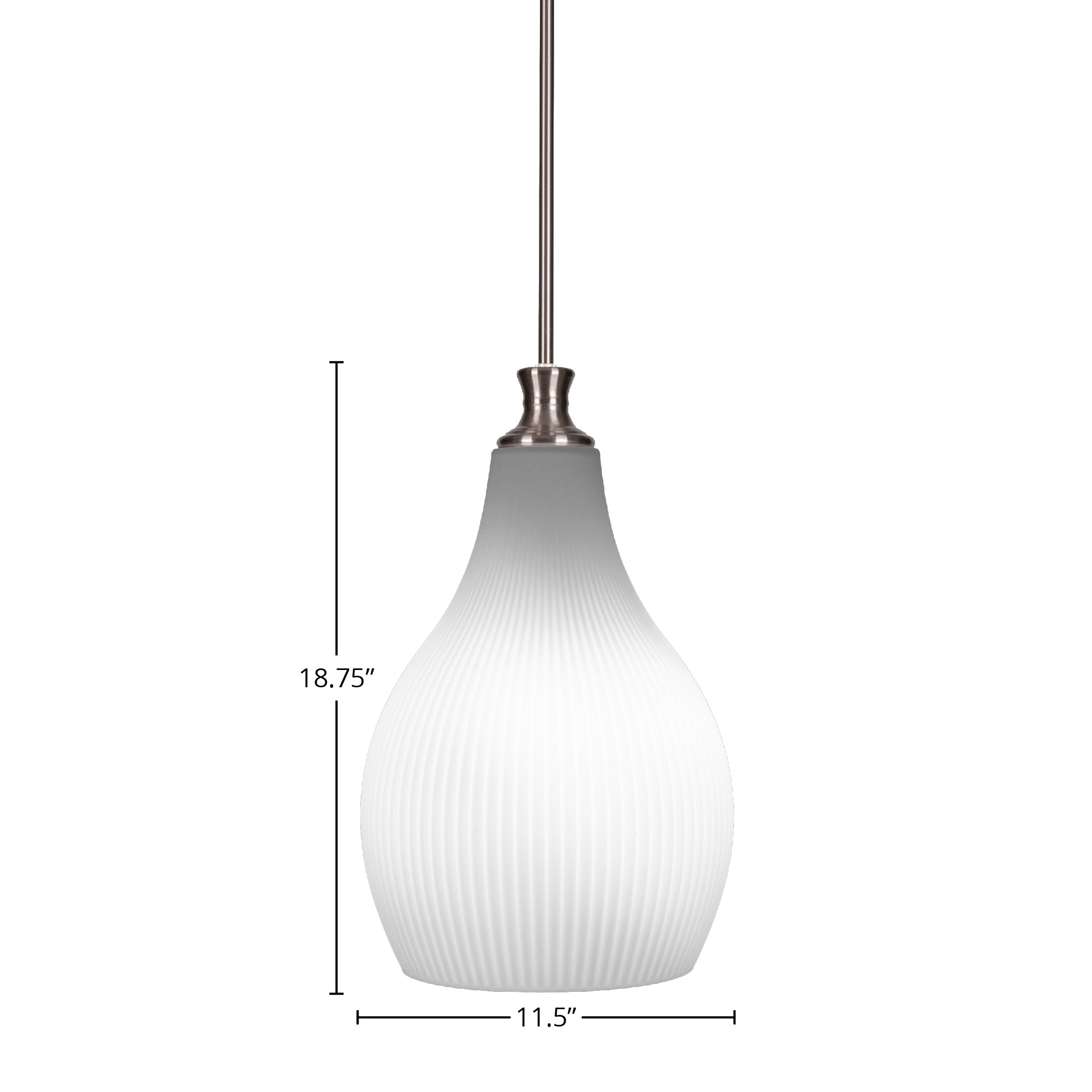 Carina One Light Pendant in Brushed Nickel with 12.25" Opal Frosted Shade