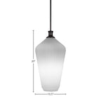 Carina One Light Pendant in Matte Black with 11" Opal Frosted Shade