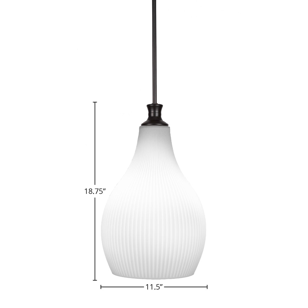 Carina One Light Pendant in Matte Black with 12.25" Opal Frosted Shade
