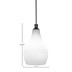 Carina One Light Pendant in Matte Black with 12.25" Opal Frosted Shade