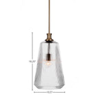 Carina One Light Pendant in New Age Brass with 11" Clear Ribbed Shade
