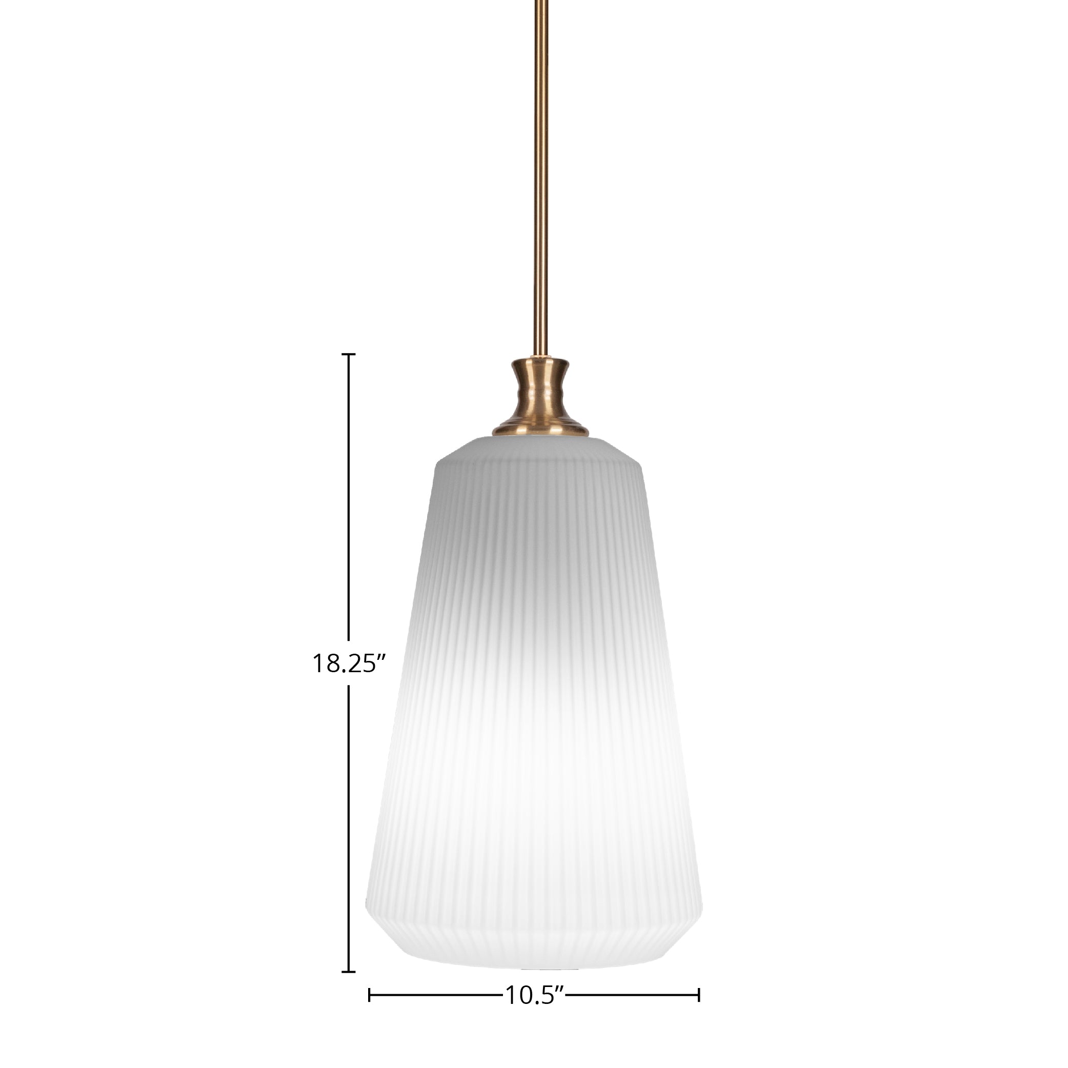 Carina One Light Pendant in New Age Brass with 11" Opal Frosted Shade