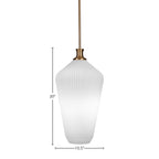Carina One Light Pendant in New Age Brass with 11" Opal Frosted Shade