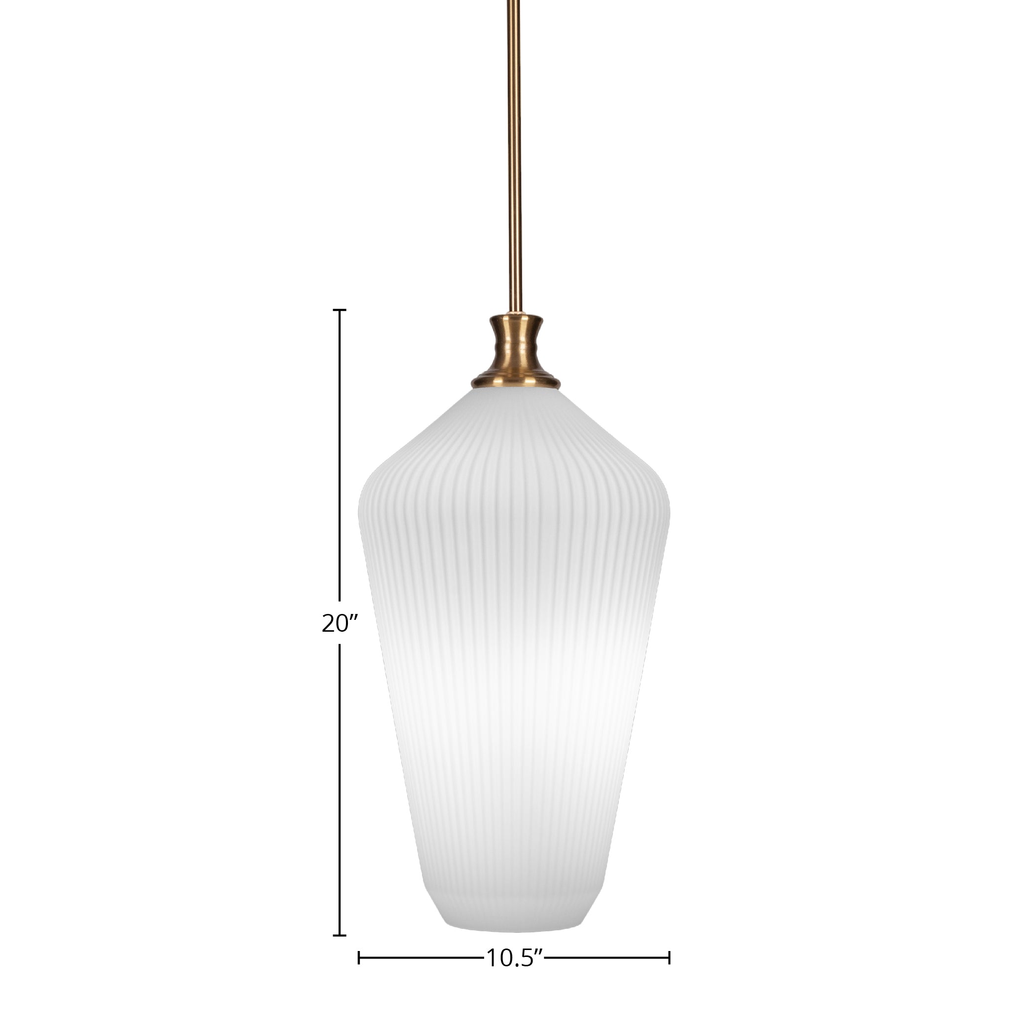 Carina One Light Pendant in New Age Brass with 11" Opal Frosted Shade