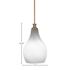 Carina One Light Pendant in New Age Brass with 12.25" Opal Frosted Shade