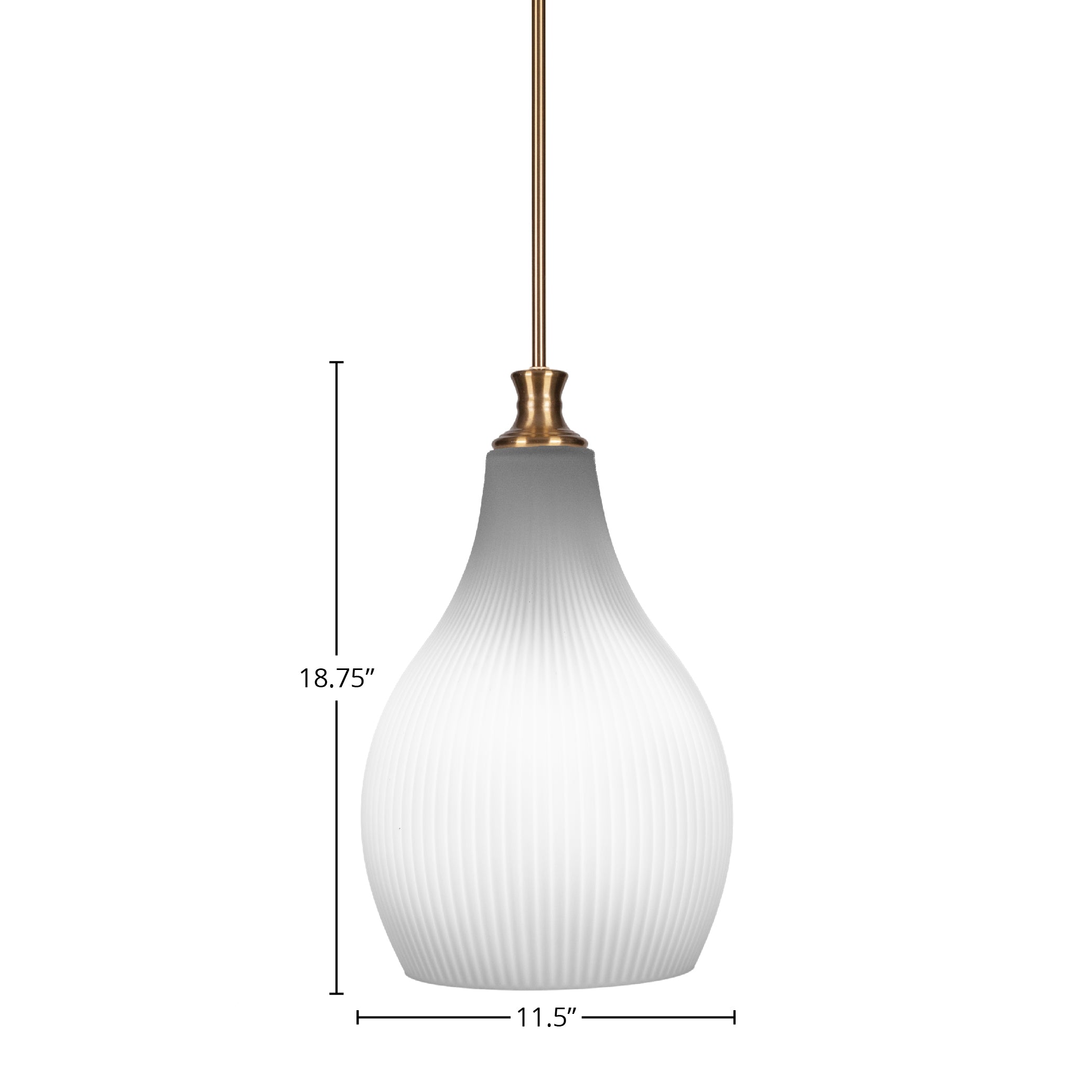 Carina One Light Pendant in New Age Brass with 12.25" Opal Frosted Shade