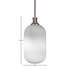 Carina One Light Pendant in Brushed Nickel with 8.25" Opal Frosted Shade