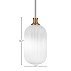 Carina One Light Pendant in New Age Brass with 8.25" Opal Frosted Shade