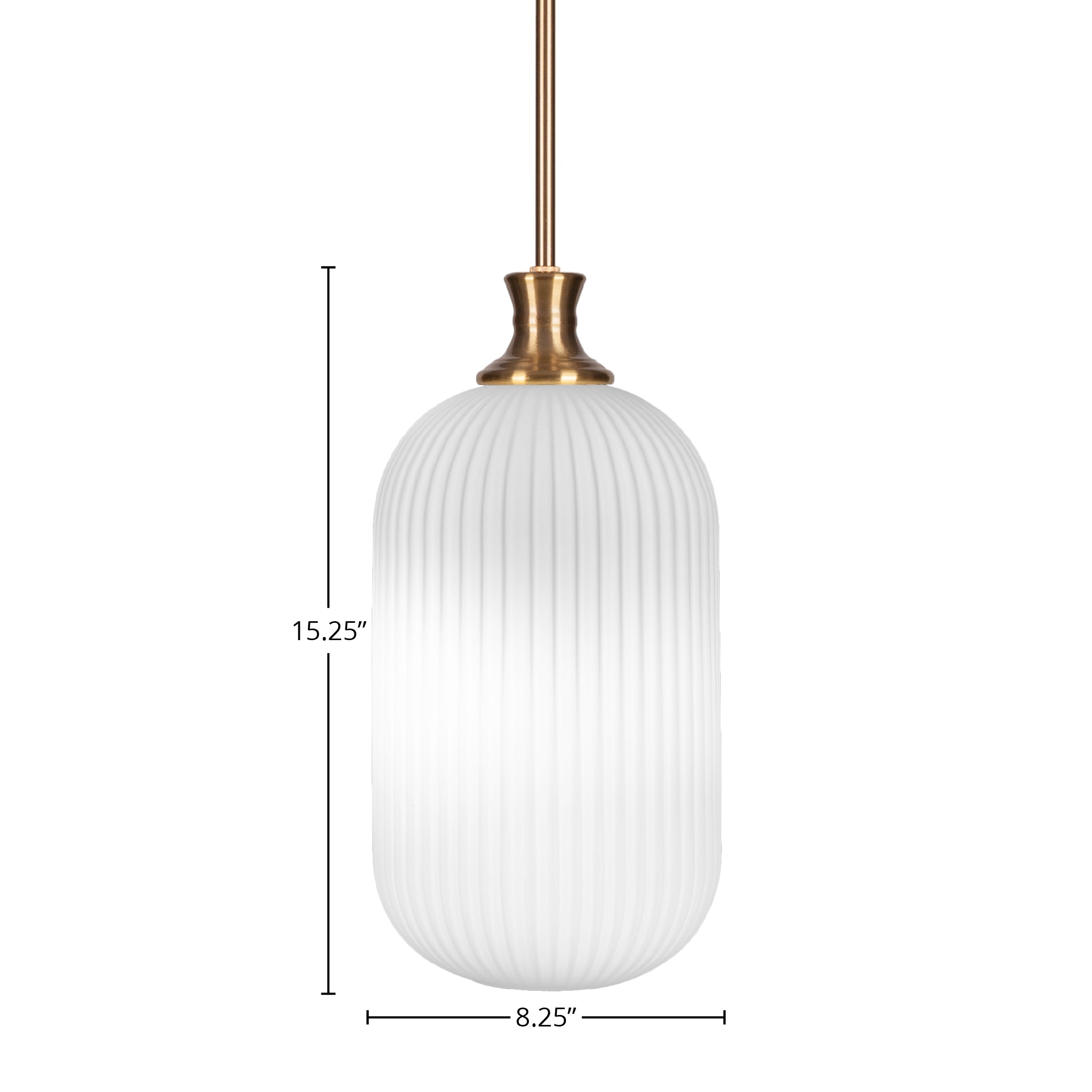 Carina One Light Pendant in New Age Brass with 8.25" Opal Frosted Shade