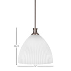 Carina One Light Pendant in Brushed Nickel with 14" Opal Frosted Shade