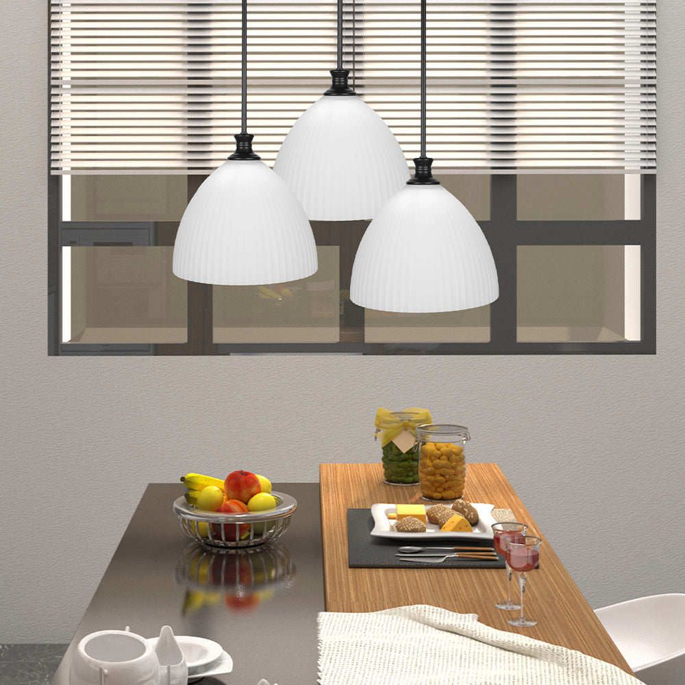 Carina One Light Pendant in Matte Black with 14" Opal Frosted Shade