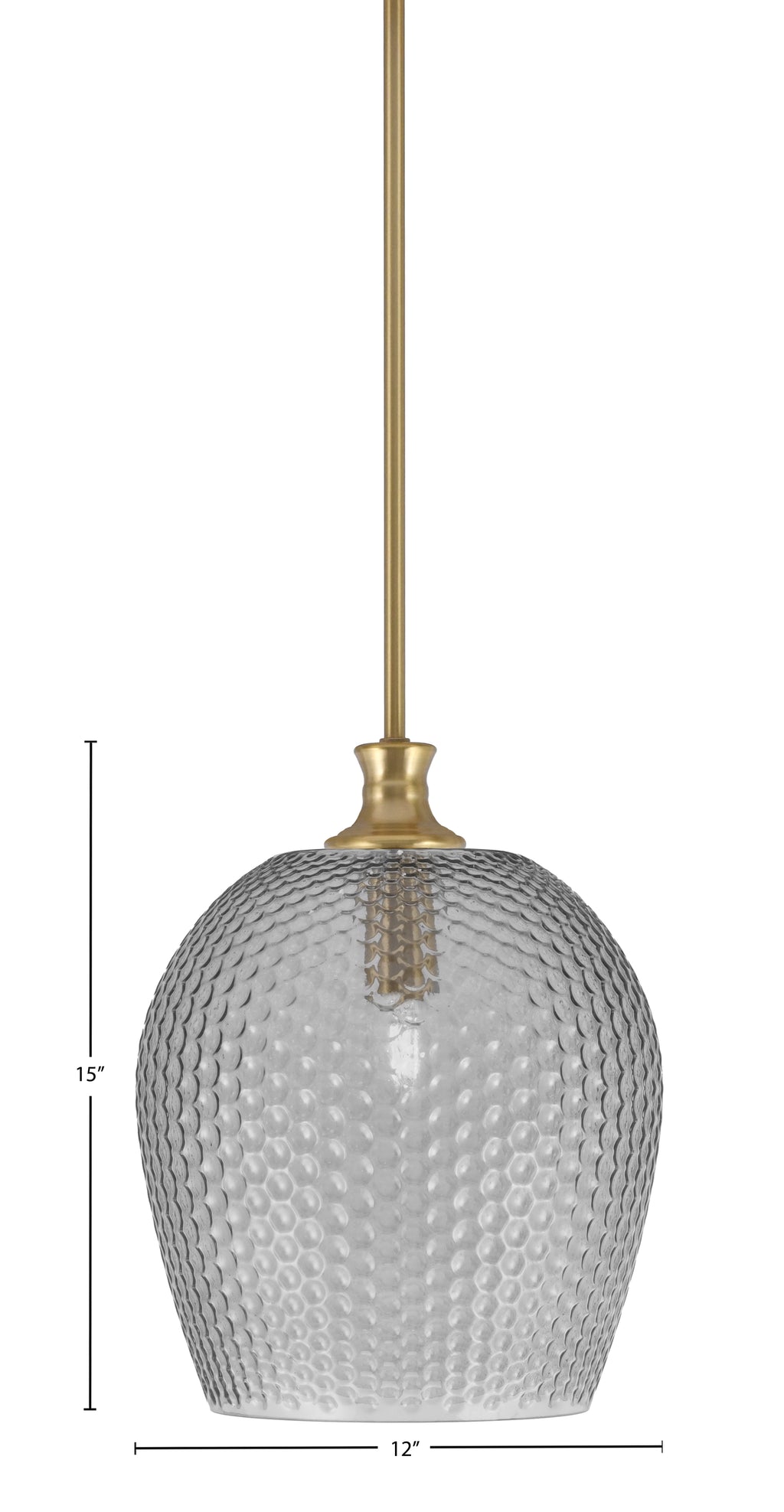 Zola One Light Pendant in New Age Brass with 12" Smoke Textured Shade