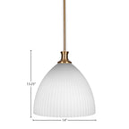 Carina One Light Pendant in New Age Brass with 14" Opal Frosted Shade