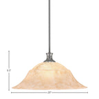 Stem One Light Pendant in Brushed Nickel with 20" Italian Marble Shade