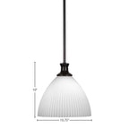 Carina One Light Pendant in Matte Black with 10.75" Opal Frosted Shade