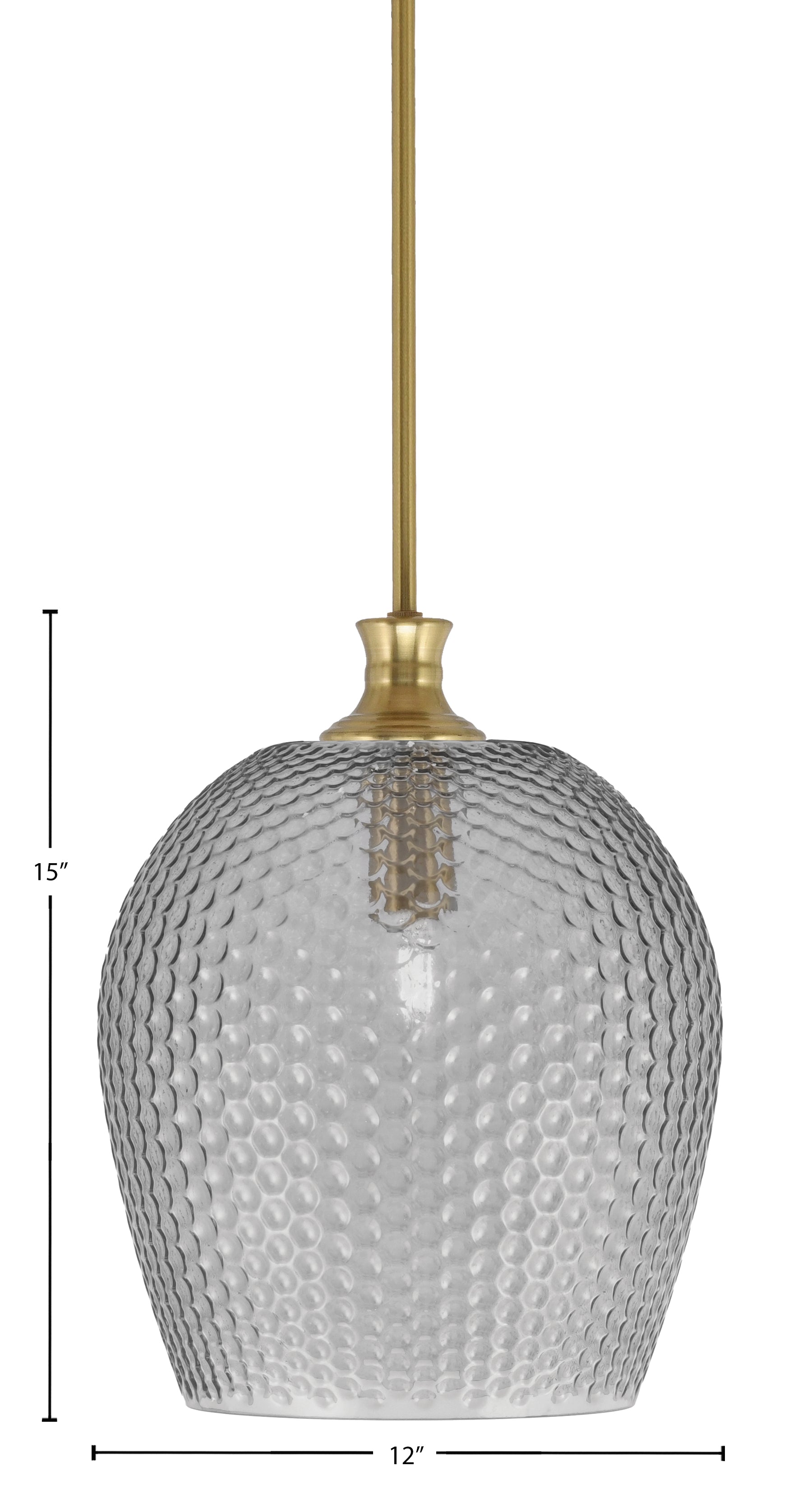 Zola One Light Pendant in New Age Brass with 12" Smoke Textured Glass Shade