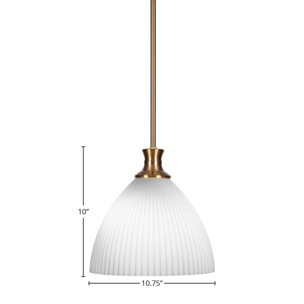 Carina One Light Pendant in New Age Brass with 10.75" Opal Frosted Shade