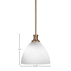 Carina One Light Pendant in New Age Brass with 10.75" Opal Frosted Shade