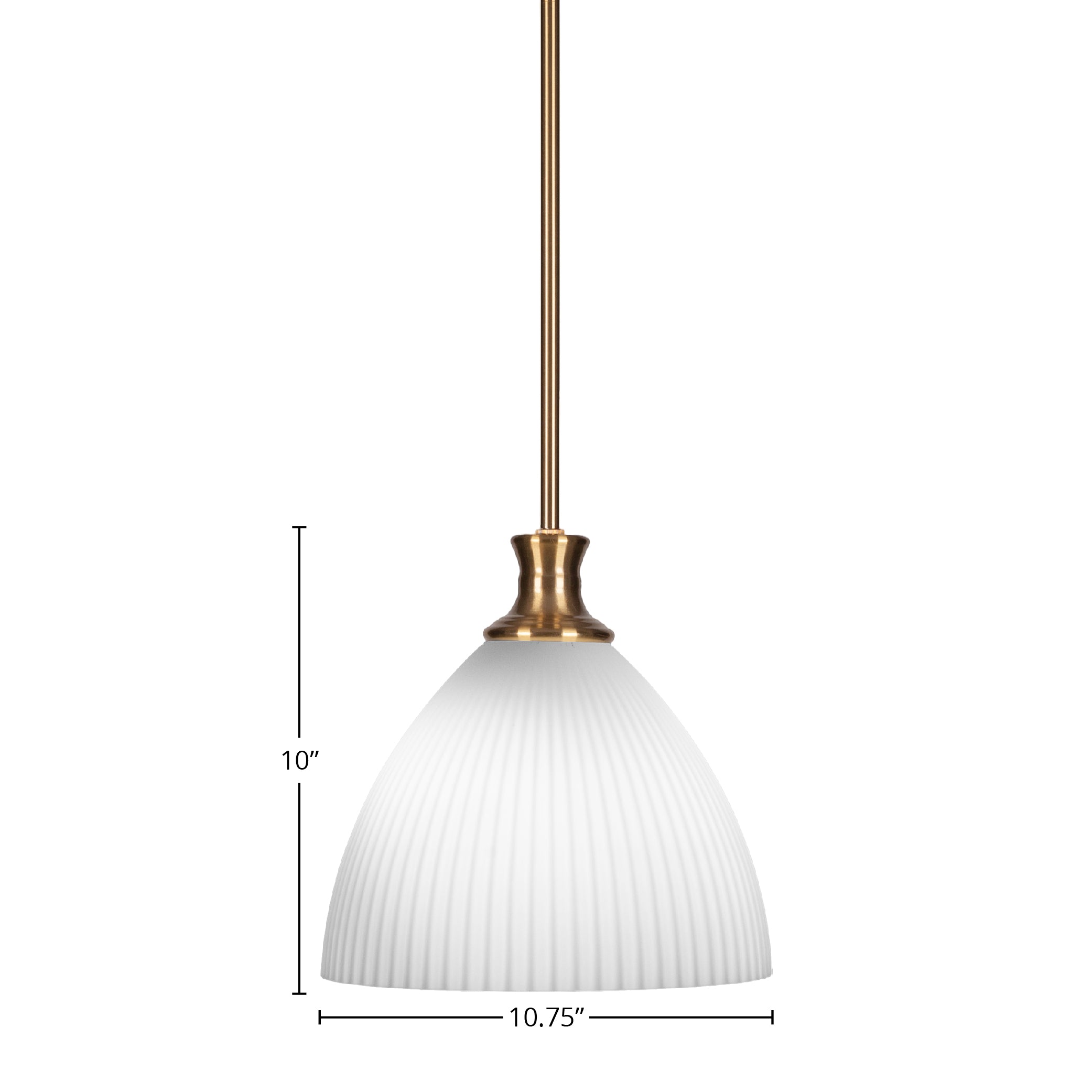 Carina One Light Pendant in New Age Brass with 10.75" Opal Frosted Shade