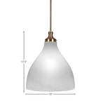 Juno One Light Pendant in New Age Brass with 16" White Marble Shade