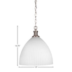 Juno One Light Pendant in Brushed Nickel with 14" Clear Bubble Shade