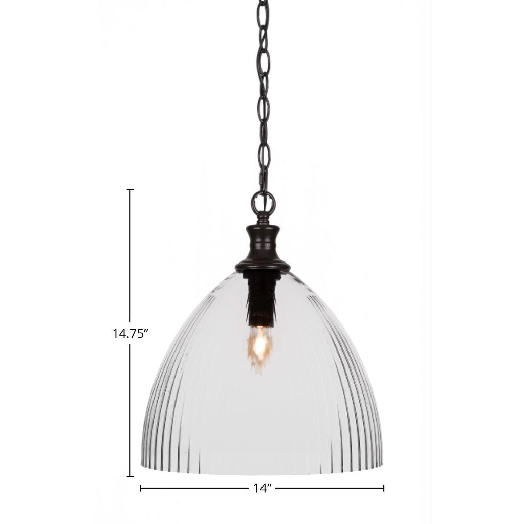Juno One Light Pendant in Matte Black with 14" White Marble Shade