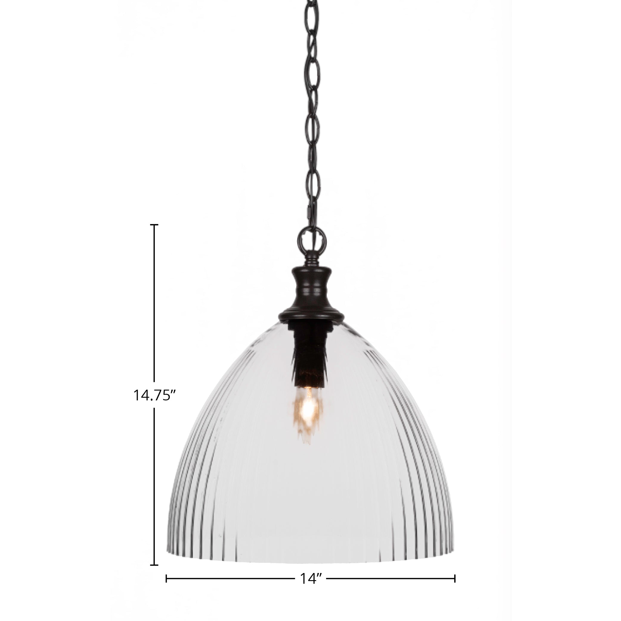 Juno One Light Pendant in Matte Black with 14" White Marble Shade