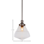 Juno One Light Pendant in Brushed Nickel with 10" Clear Bubble Shade