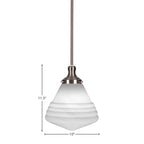 Juno One Light Pendant in Brushed Nickel with 10" White Marble Shade