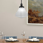 Juno One Light Pendant in Matte Black with 10" White Marble Shade