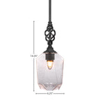 Eleganté One Light Mini Pendant in Matte Black with 6.25" Clear Bubble Shade
