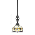Eleganté One Light Mini Pendant in Matte Black with 7" Royal Merlot Art Glass Shade