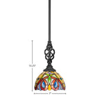 Eleganté One Light Mini Pendant in Matte Black with 7" Ivory Cypress Art Glass Shade