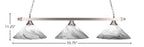 Square/Round Three Light Bar in Brushed Nickel with 16" Onyx Swirl Shade