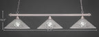Square Three Light Bar in Brushed Nickel with 16" Italian Bubble Shade