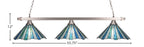 Square/Round Three Light Bar in Brushed Nickel with 16" Sea Ice Art Glass Shade