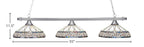 Square Three Light Bar in Brushed Nickel with 16" Royal Merlot Art Glass Shade