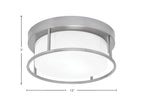 Flush Mounts Two Light Flush Mount in Brushed Nickel with White Marble Shade