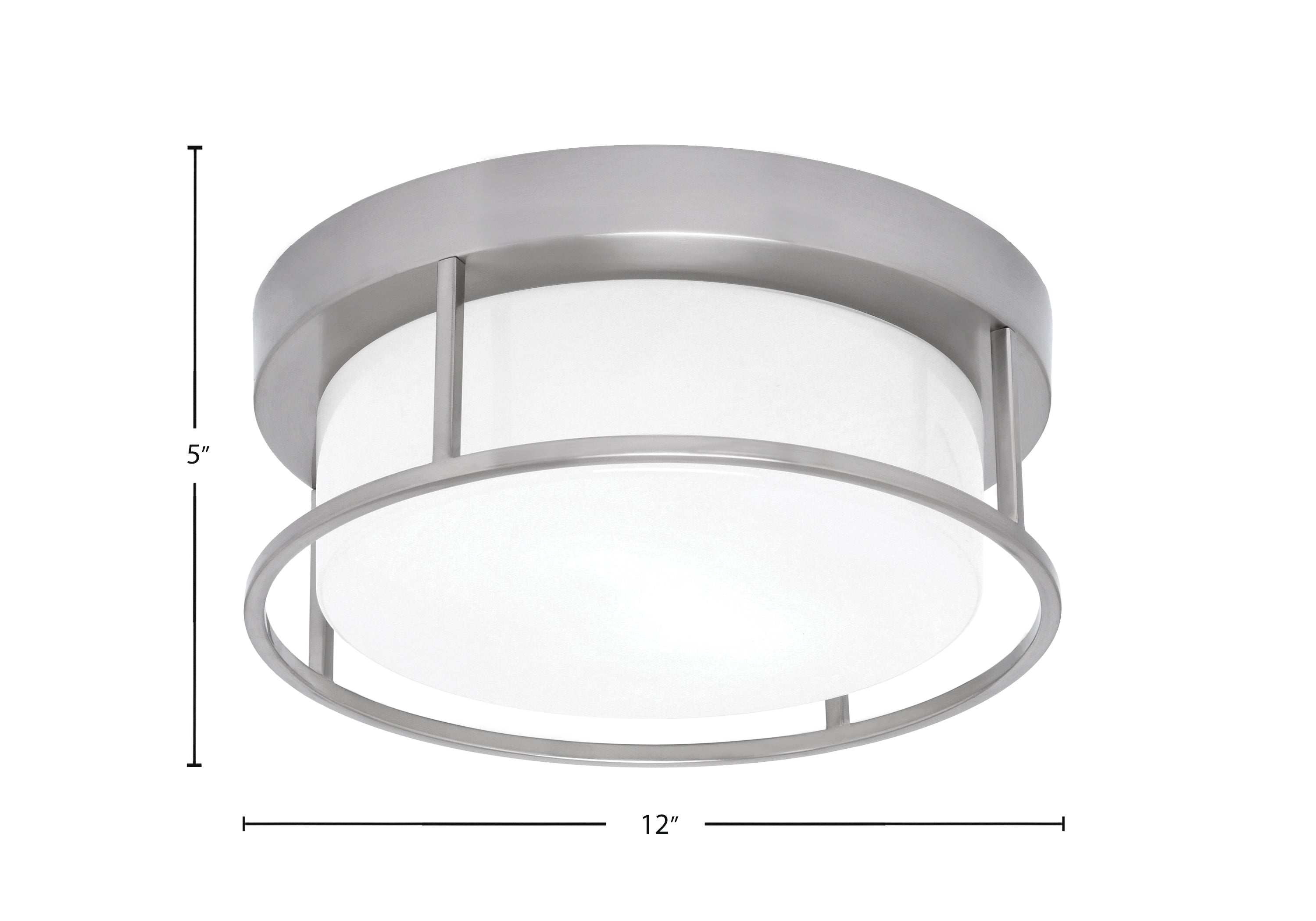 Flush Mounts Two Light Flush Mount in Brushed Nickel with White Marble Shade
