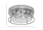 Flush Mounts Two Light Flush Mount in Brushed Nickel with Smoke Bubble Shade