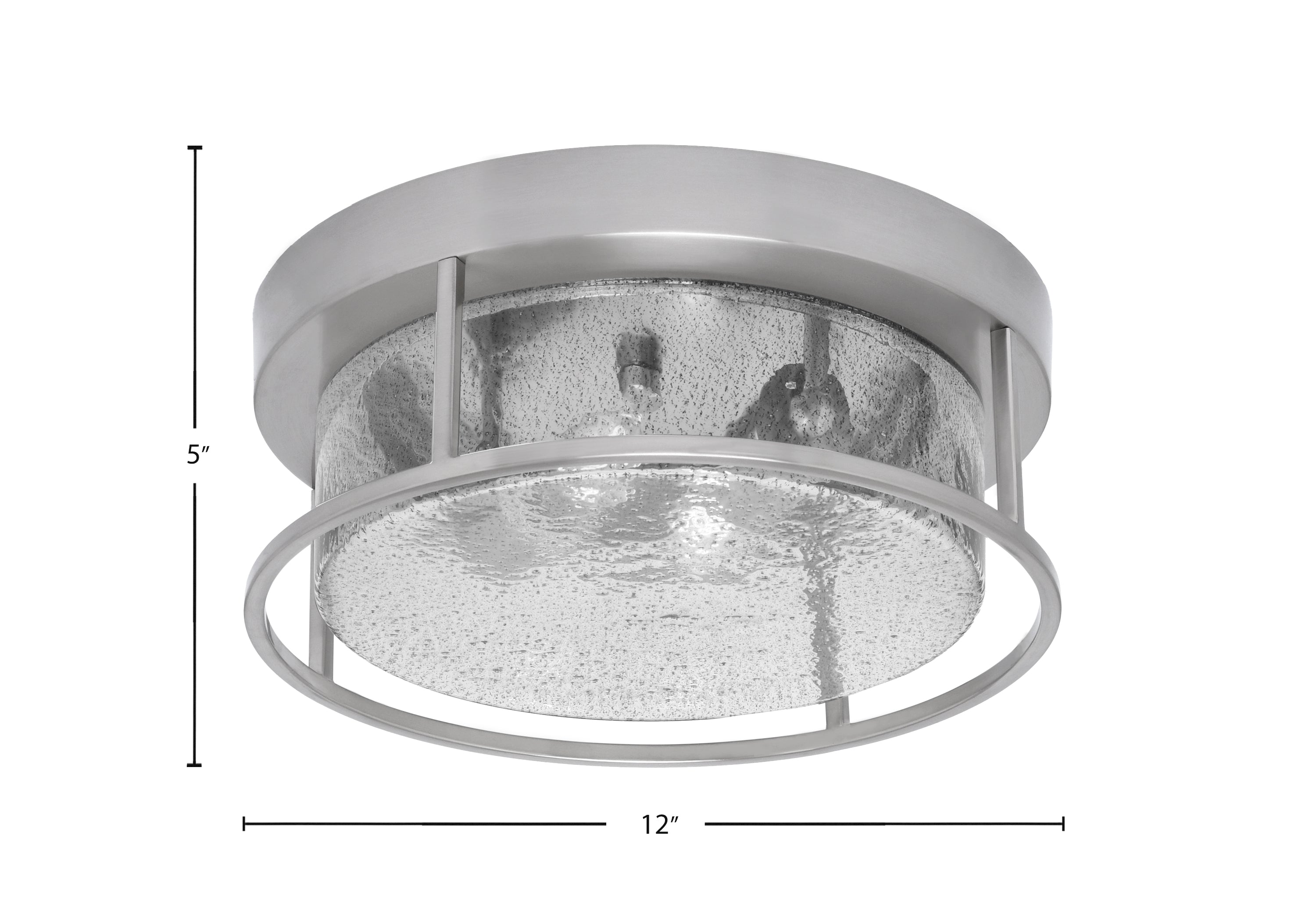 Flush Mounts Two Light Flush Mount in Brushed Nickel with Smoke Bubble Shade