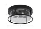 Flush Mounts Two Light Flush Mount in Matte Black with Clear Bubble Shade
