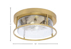 Flush Mounts Two Light Flush Mount in New Age Brass with Smoke Bubble Shade